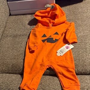 Cat & Jack Orange Pumpkin Kids Footie